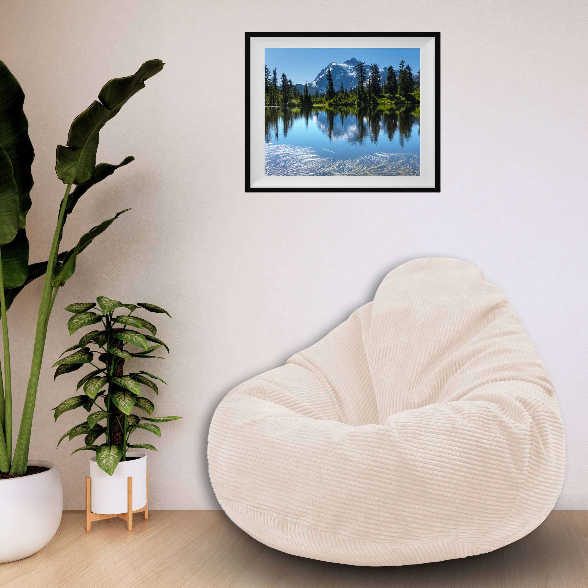 Paradise Pouf with Footstool Vanilla Ice