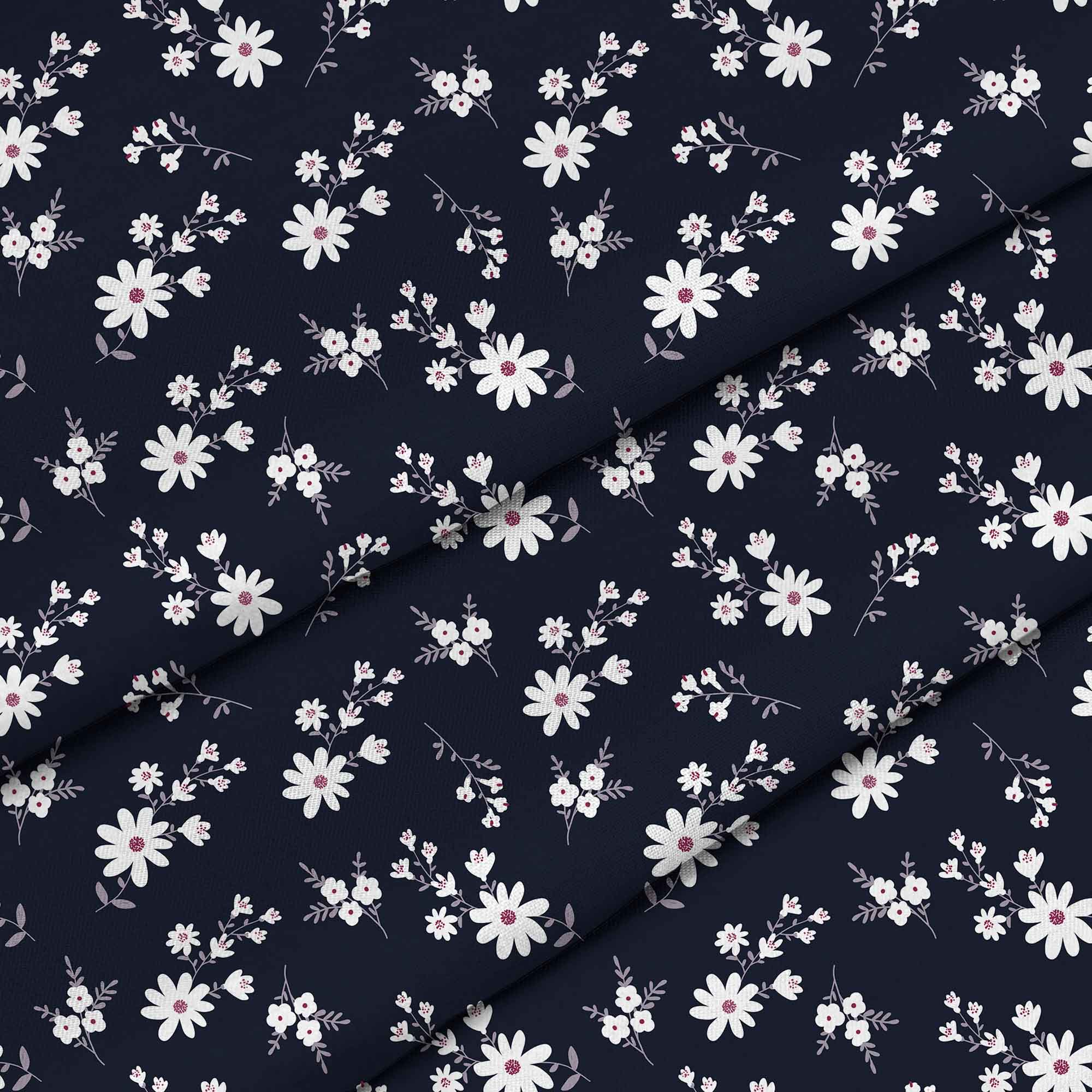 Small Flowers on Dark-Tablecloth Fabric