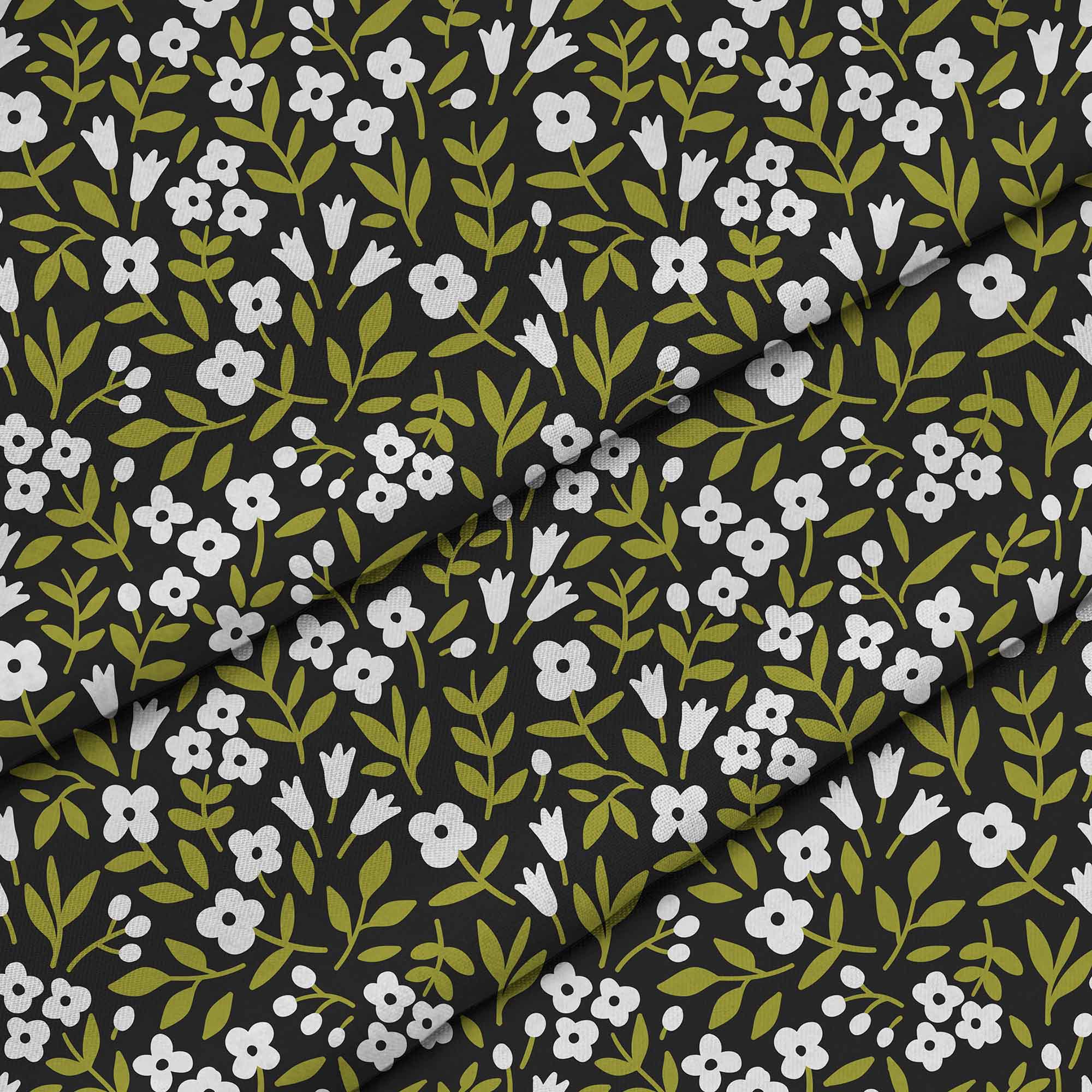White Flower Meadow-Flat Microfiber