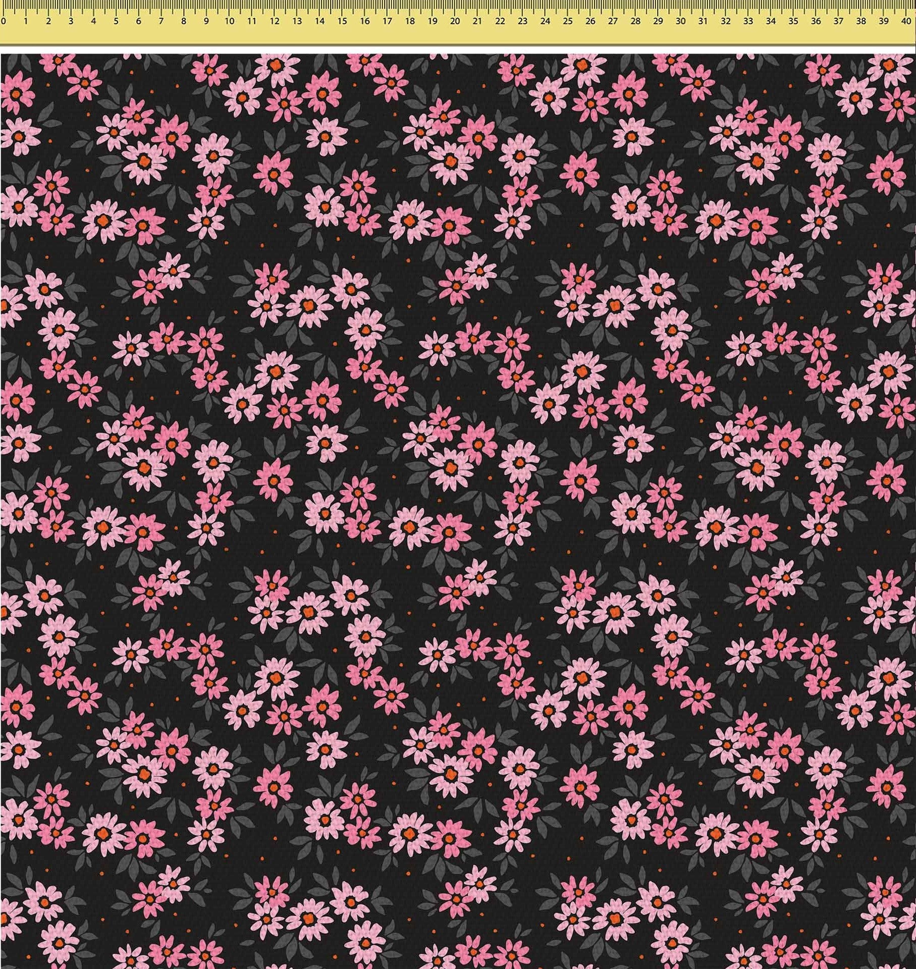 Pink Flowers Pattern-Tablecloth Fabric