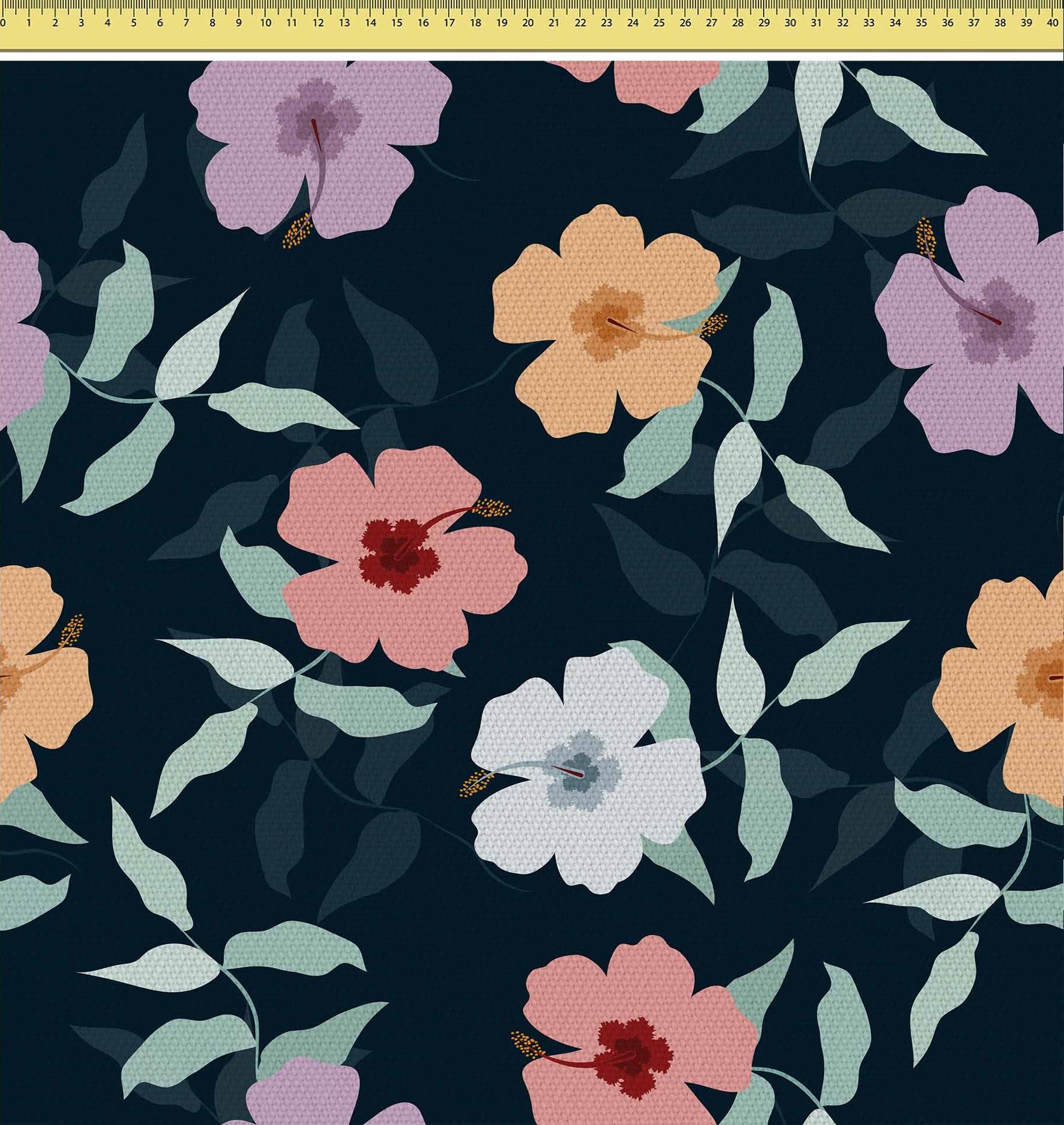 Einfache Blumen auf Navy-Lincoln
