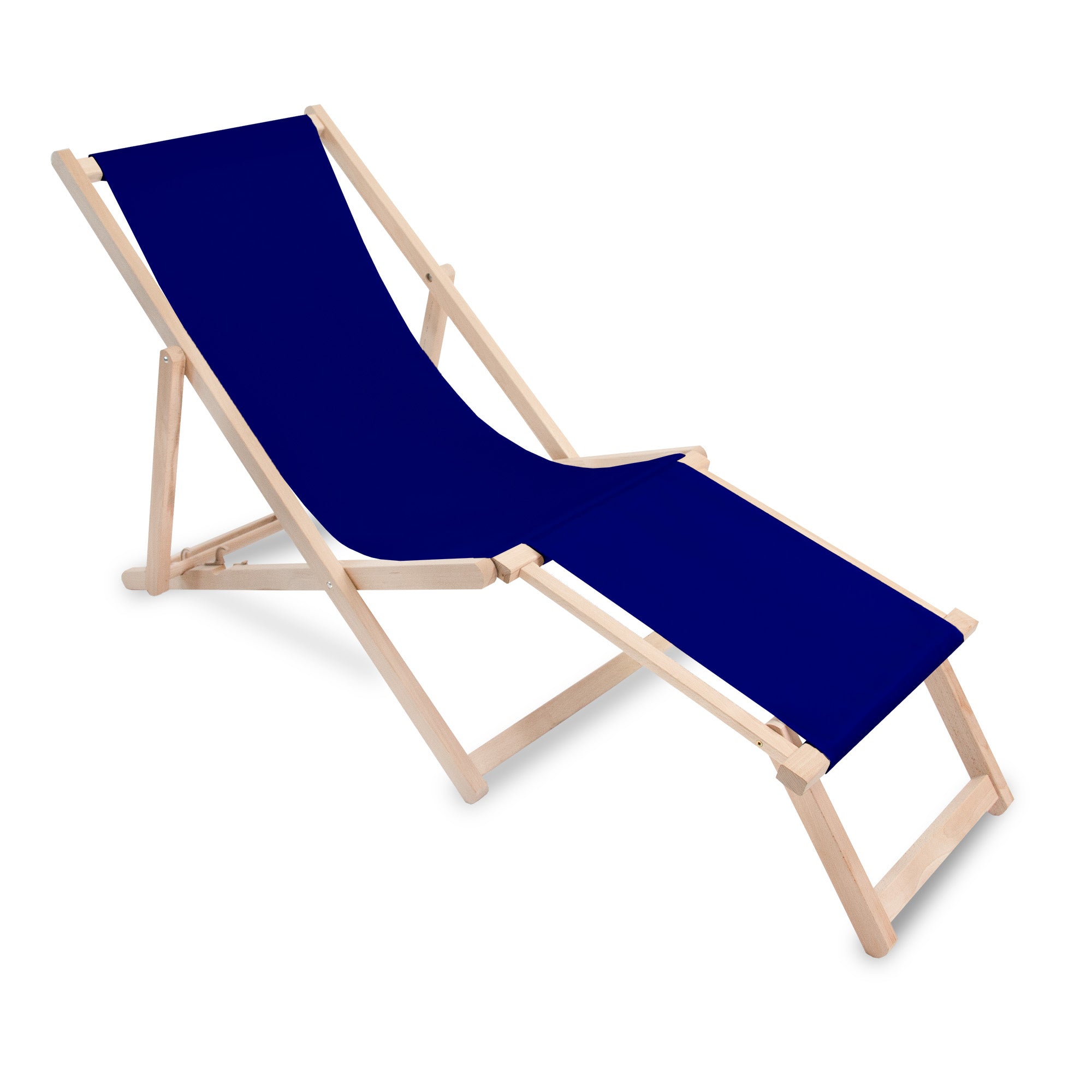 Wooden deck chair with footrest Royal