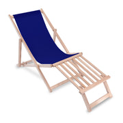 Wooden deck chair with wooden footrest Royal