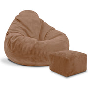 Paradise Pouf with Footstool Brown Bear
