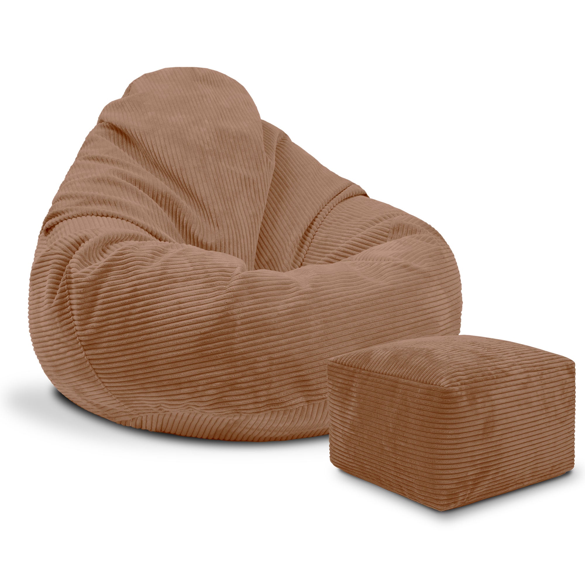 Paradise Pouf with Footstool Brown Bear