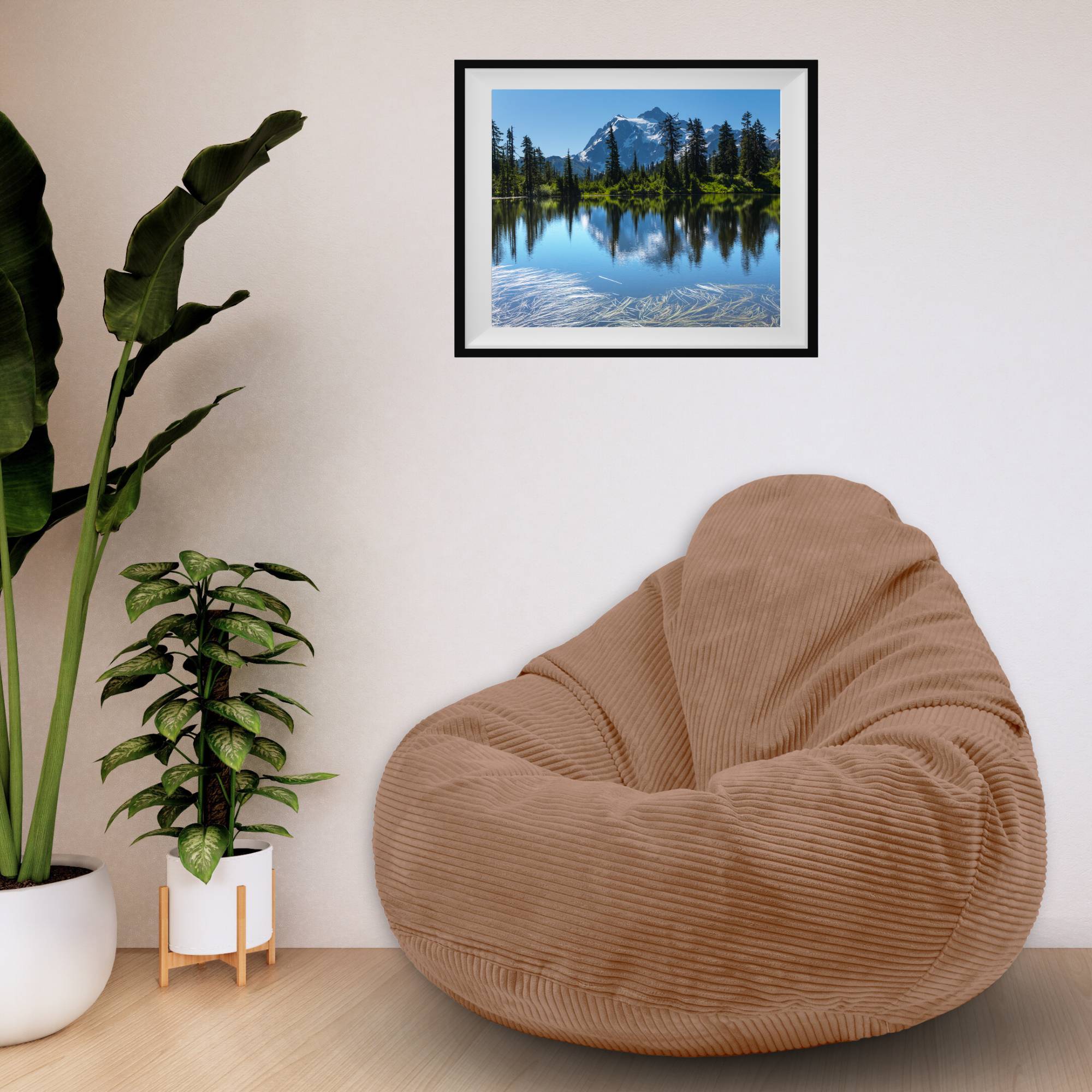 Paradise Pouf with Footstool Brown Bear
