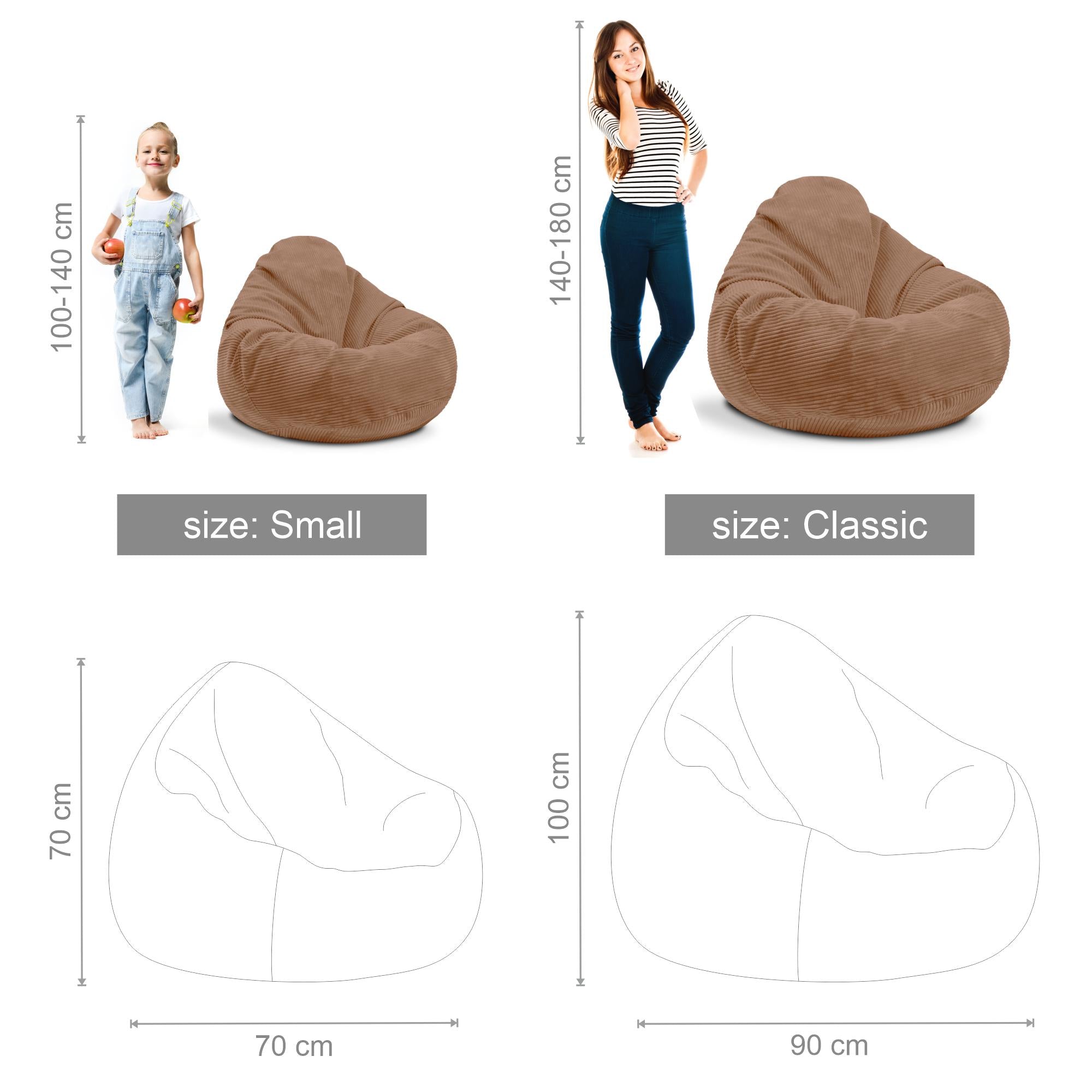 Paradise Pouf with Footstool Brown Bear