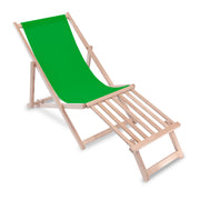Wooden deck chair with wooden footrest Dublin