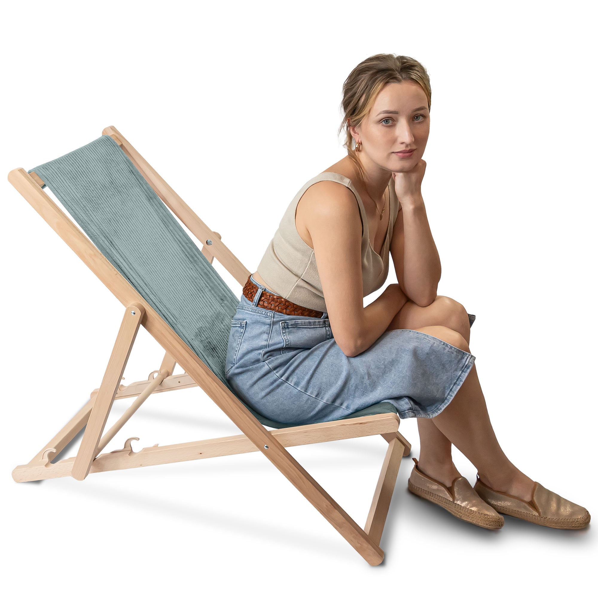 Wooden Deck Chair Lincoln Green Lily