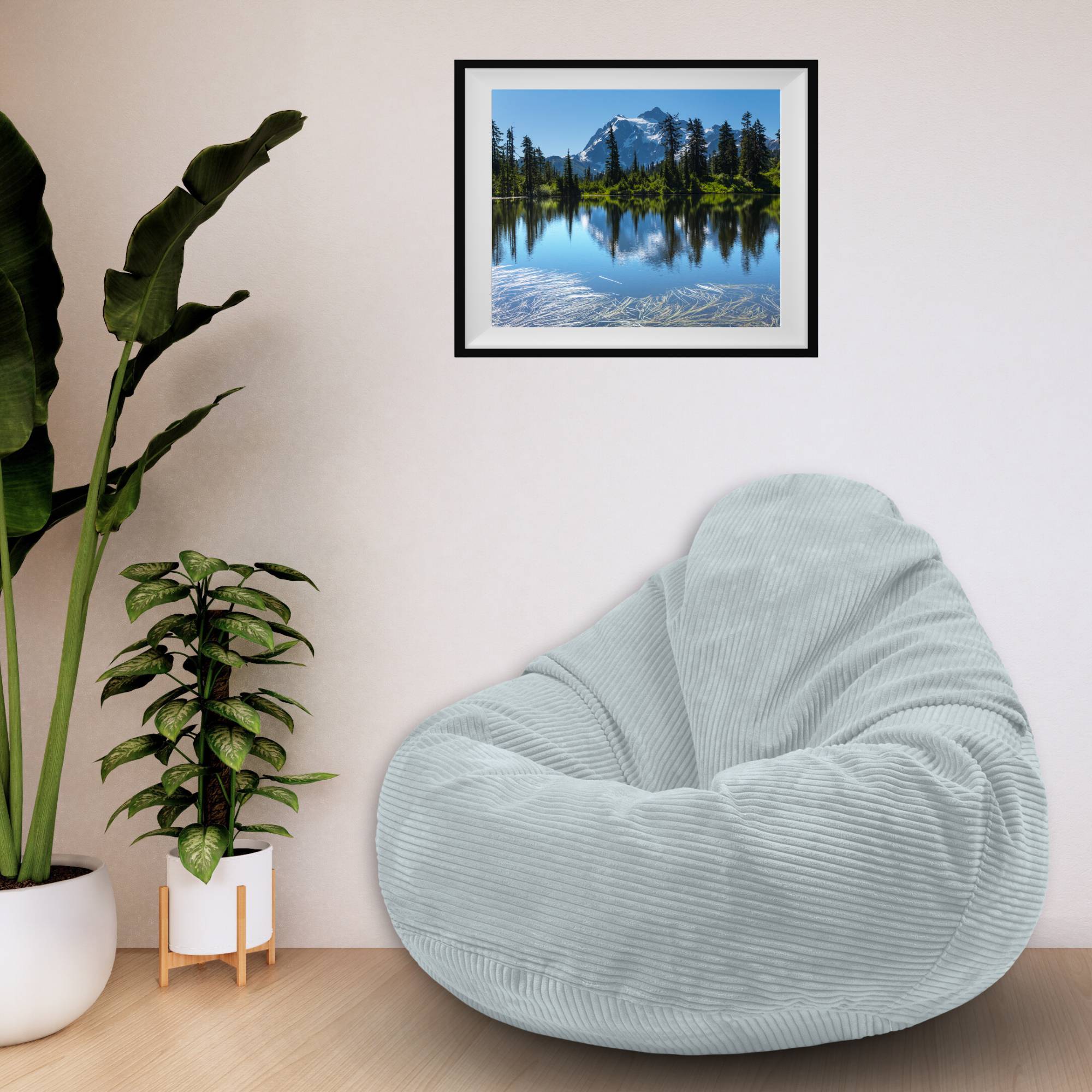 Puf Paradise s podnožkou Green Lily
