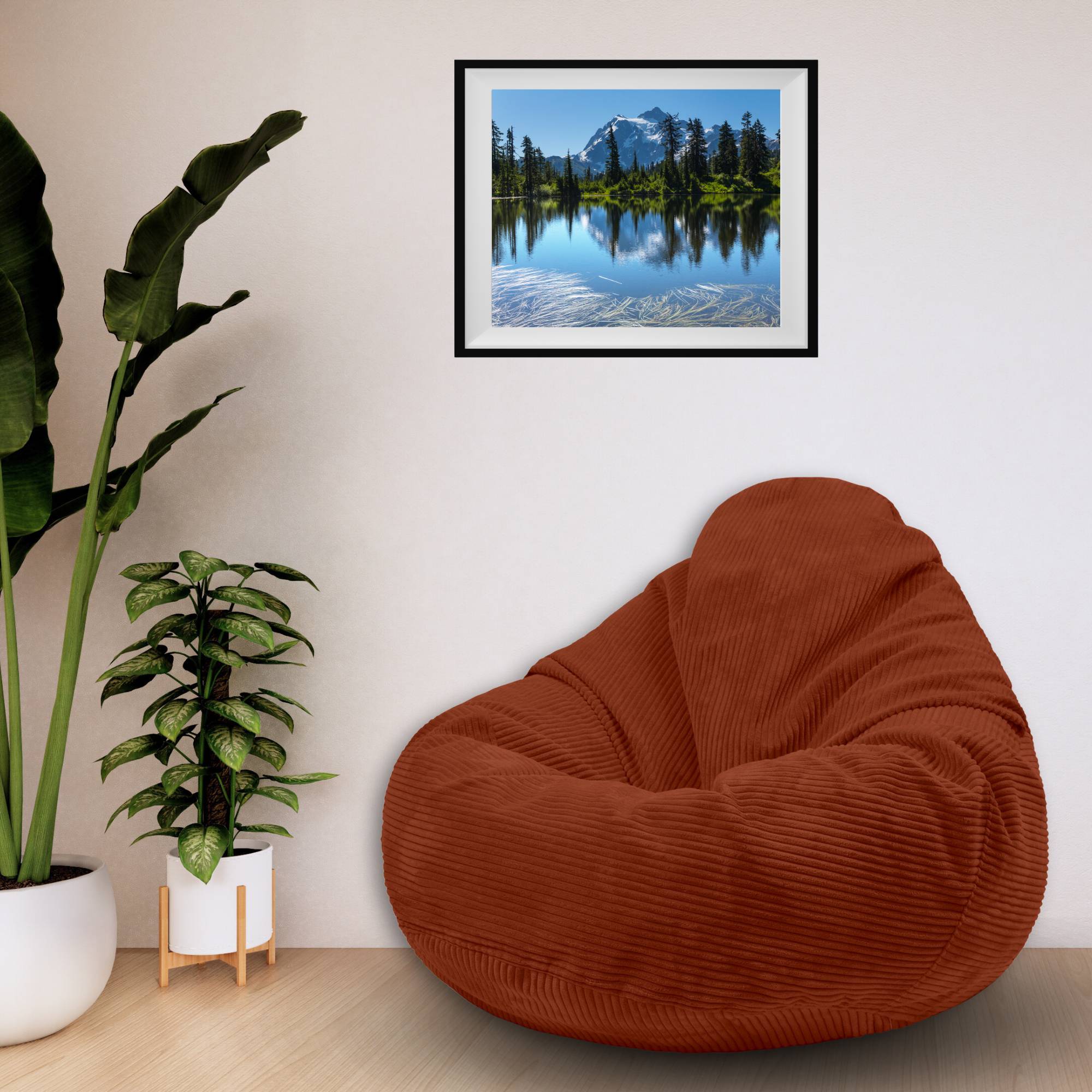 Paradise Pouf with Footstool Indian Tan-S