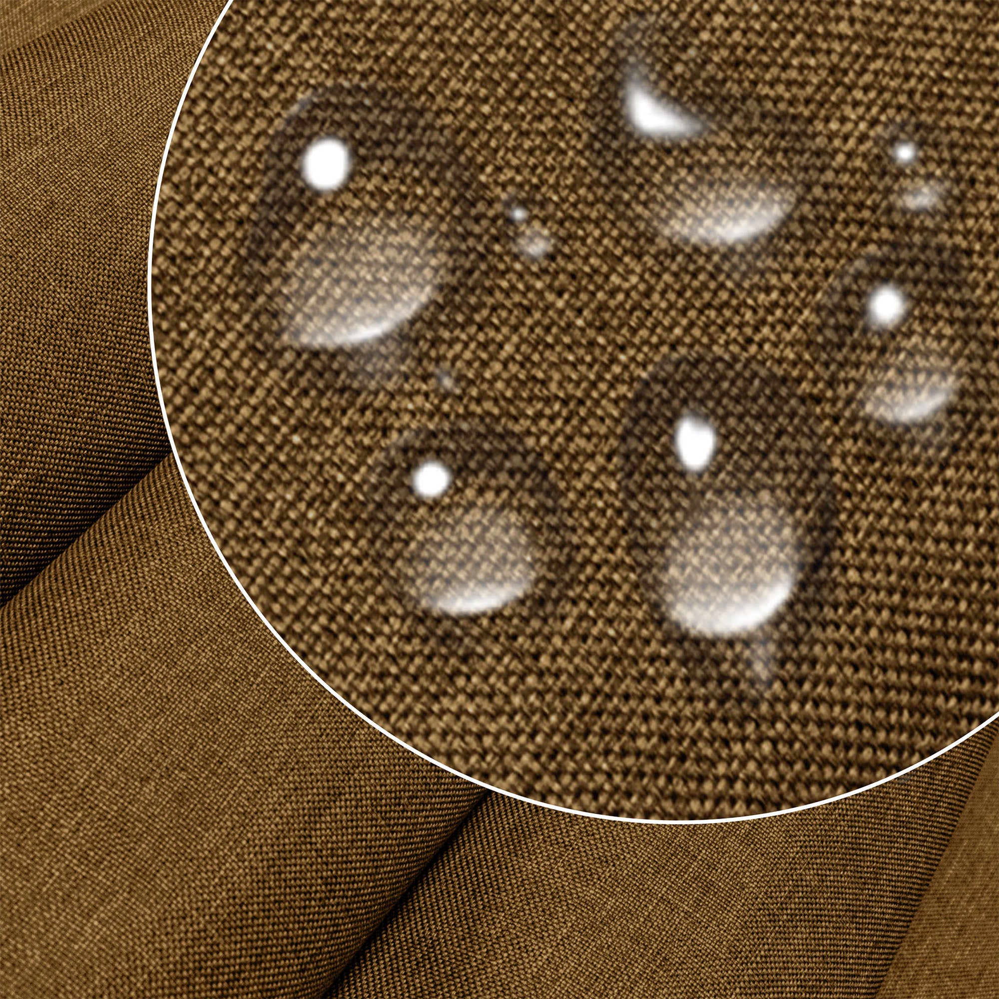 Wooden Deck Chair Linen Imitation Cinnamon-S