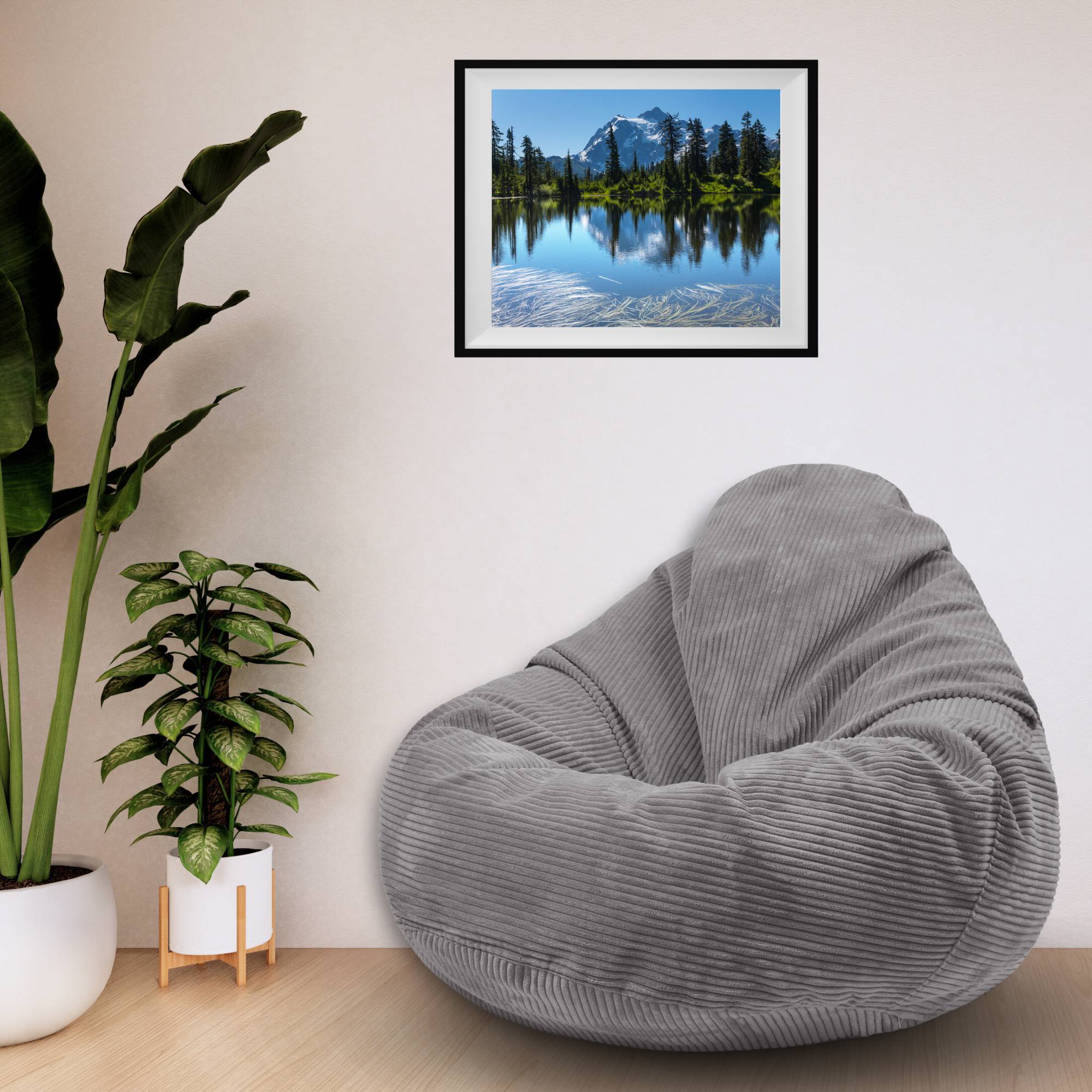 Puf Paradise s podnožkou Frost Gray