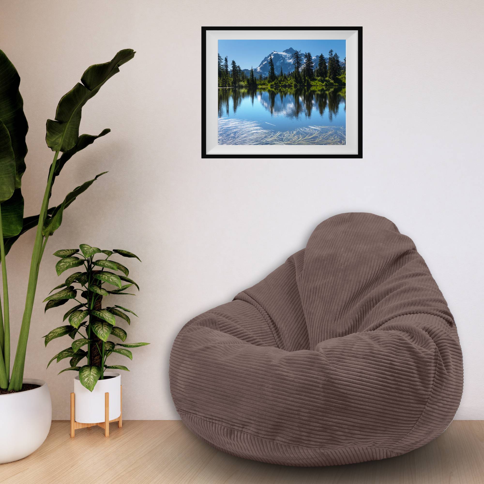 Paradise Pouf with Footrest Roasted Cocoa-S