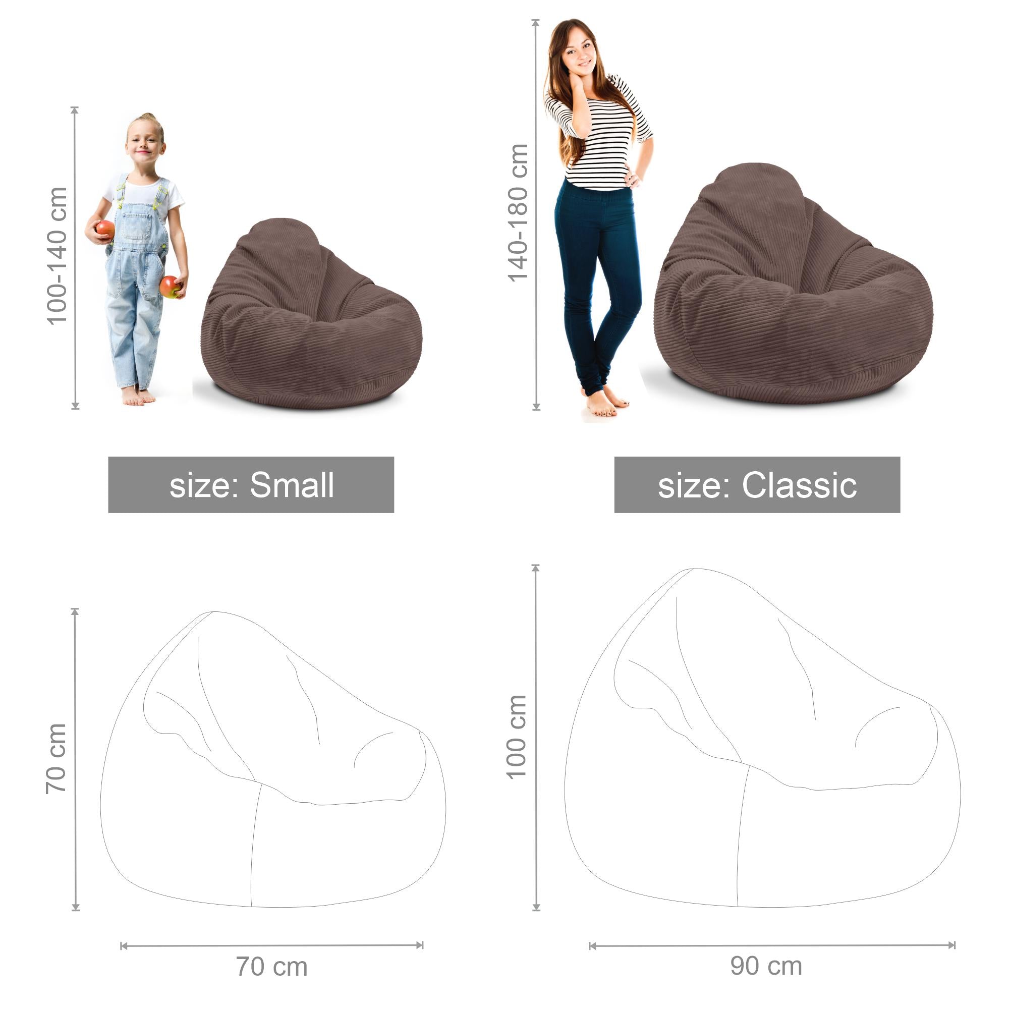 Paradise Pouf with Footrest Roasted Cocoa-S