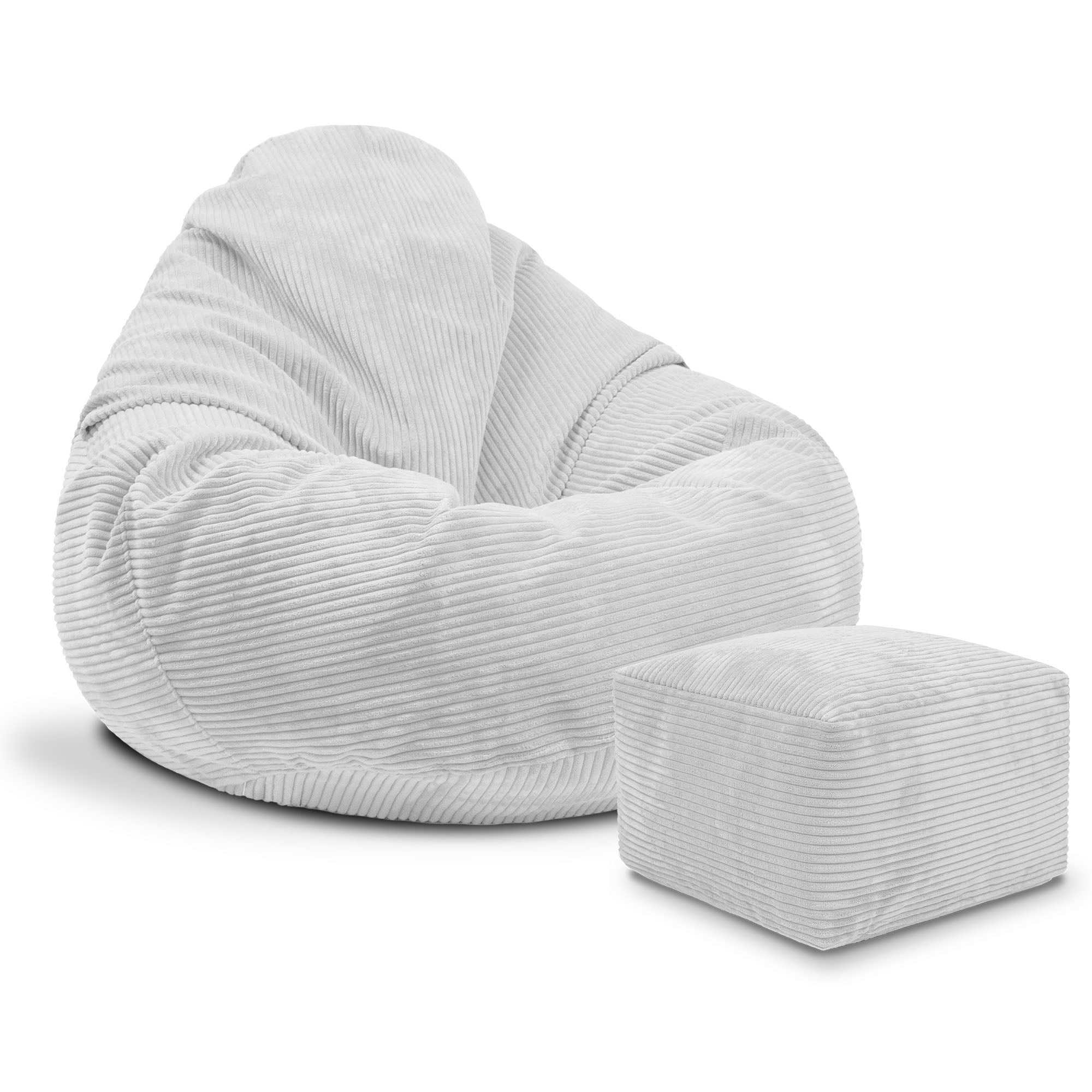 Puf Paradise s podnožkou White Dove-M
