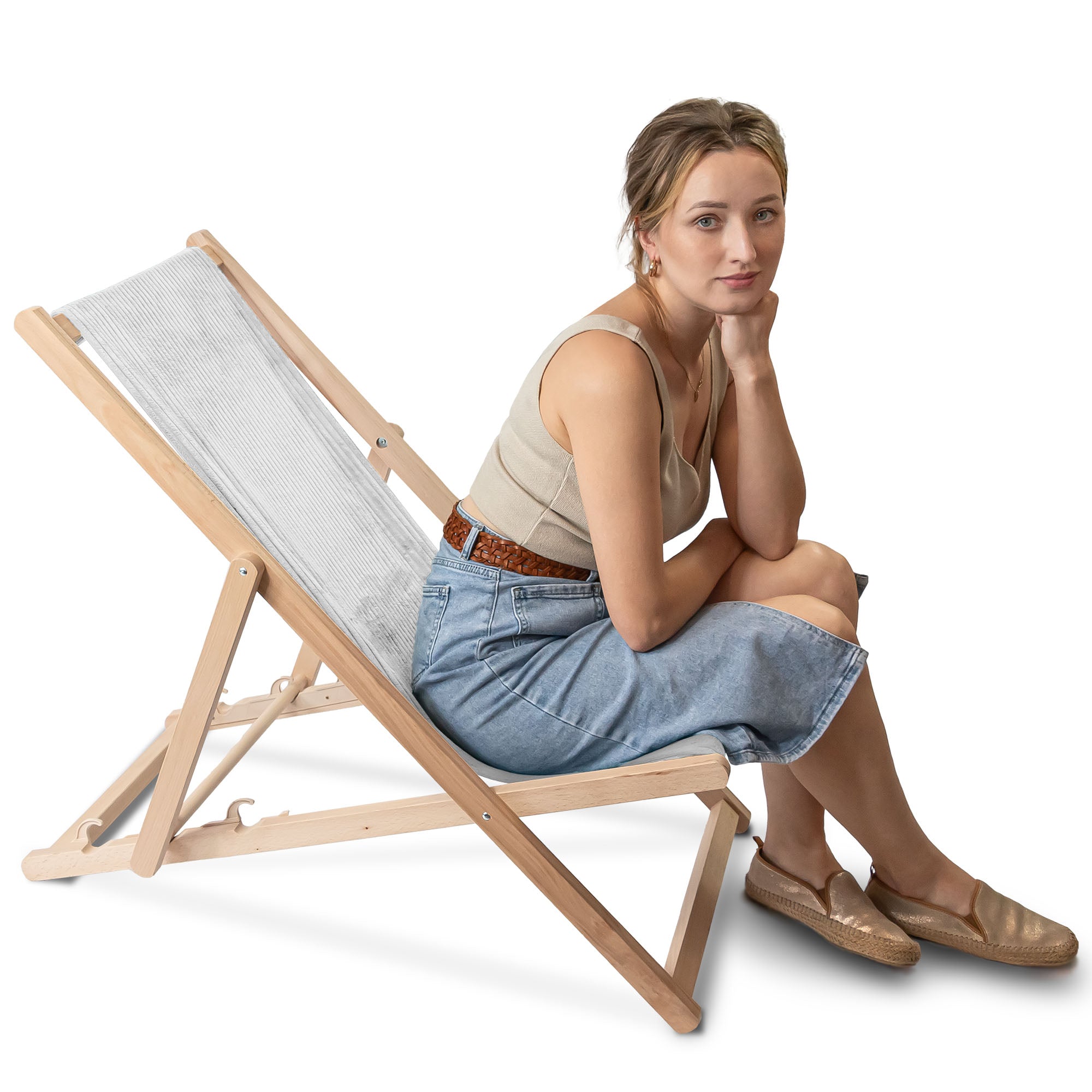 Wooden Deck Chair Lincoln Storm Grey