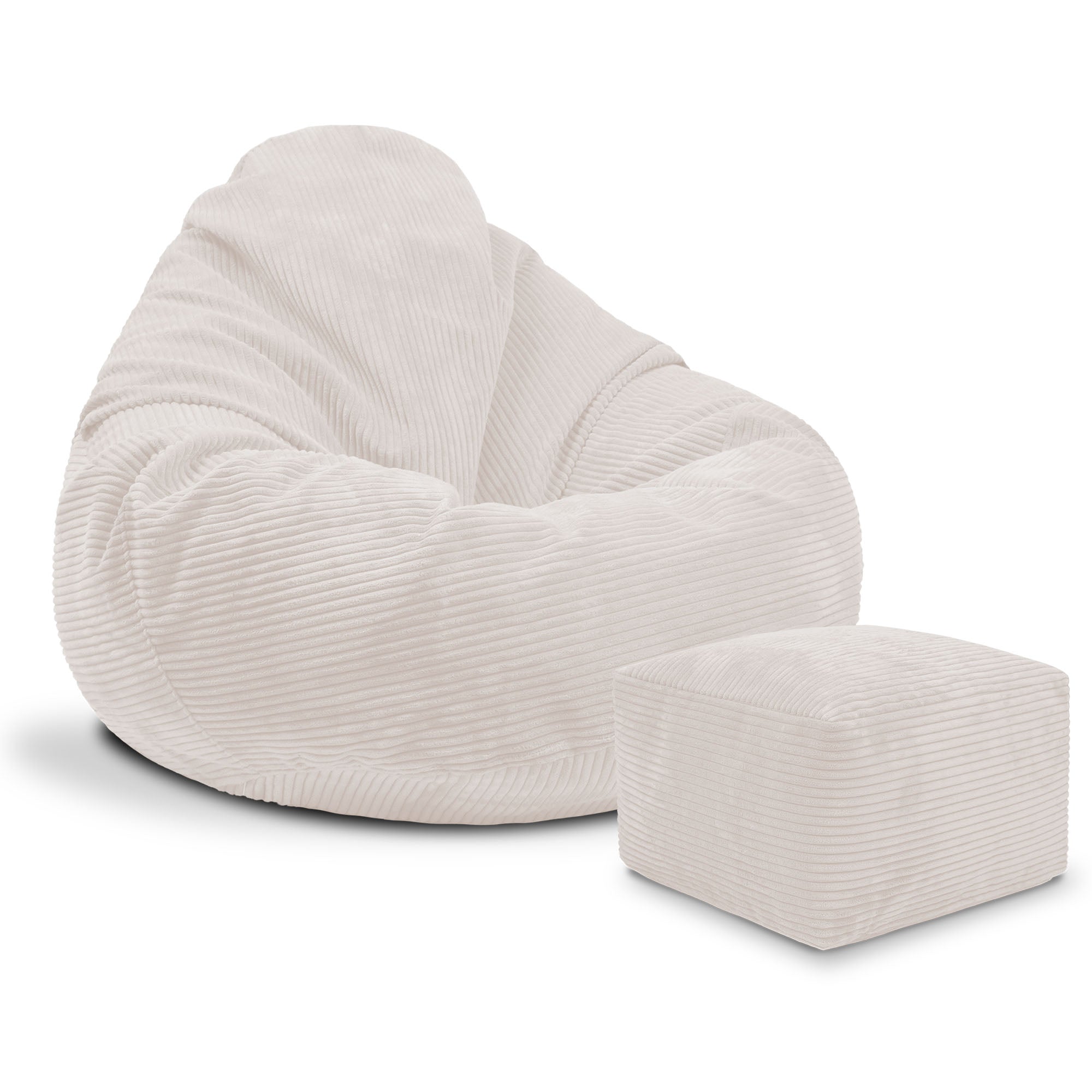 Puf Paradise s podnožkou White Dove-M