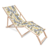 Wooden deck chair with footrest Gold Leaf