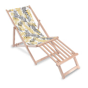 Wooden deck chair with wooden footrest Gold Leaf