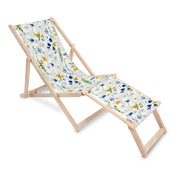 Wooden deck chair with footrest Country Meadow