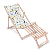 Wooden deck chair with wooden footrest Country Meadow