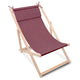 Wooden Deck Chair with Cushion Linen Imitation Fiery Aurora-S