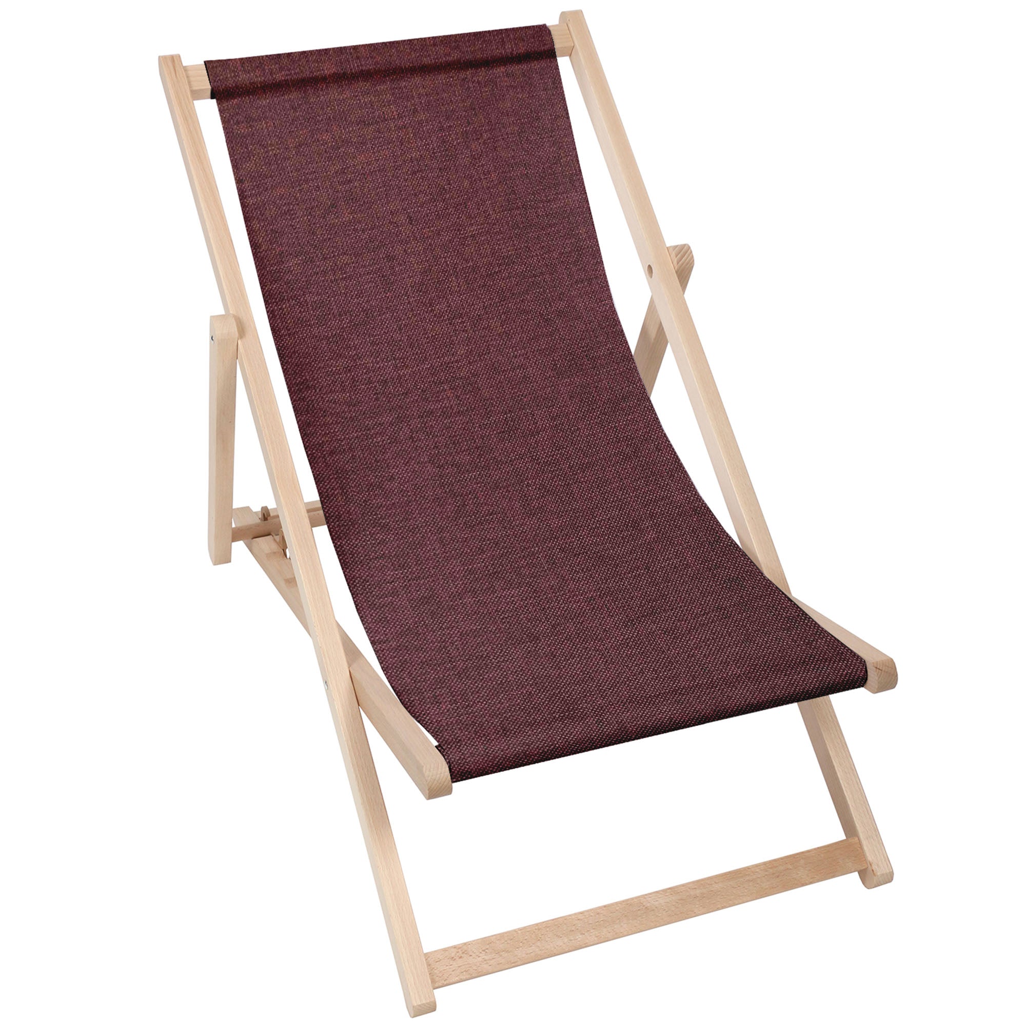 Wooden Deck Chair Linen Imitation Fiery Aurora