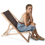 Lincoln Wooden Deck Chair Dark Chocolate