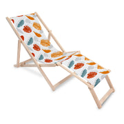Wooden deck chair with footrest Simple Leaves