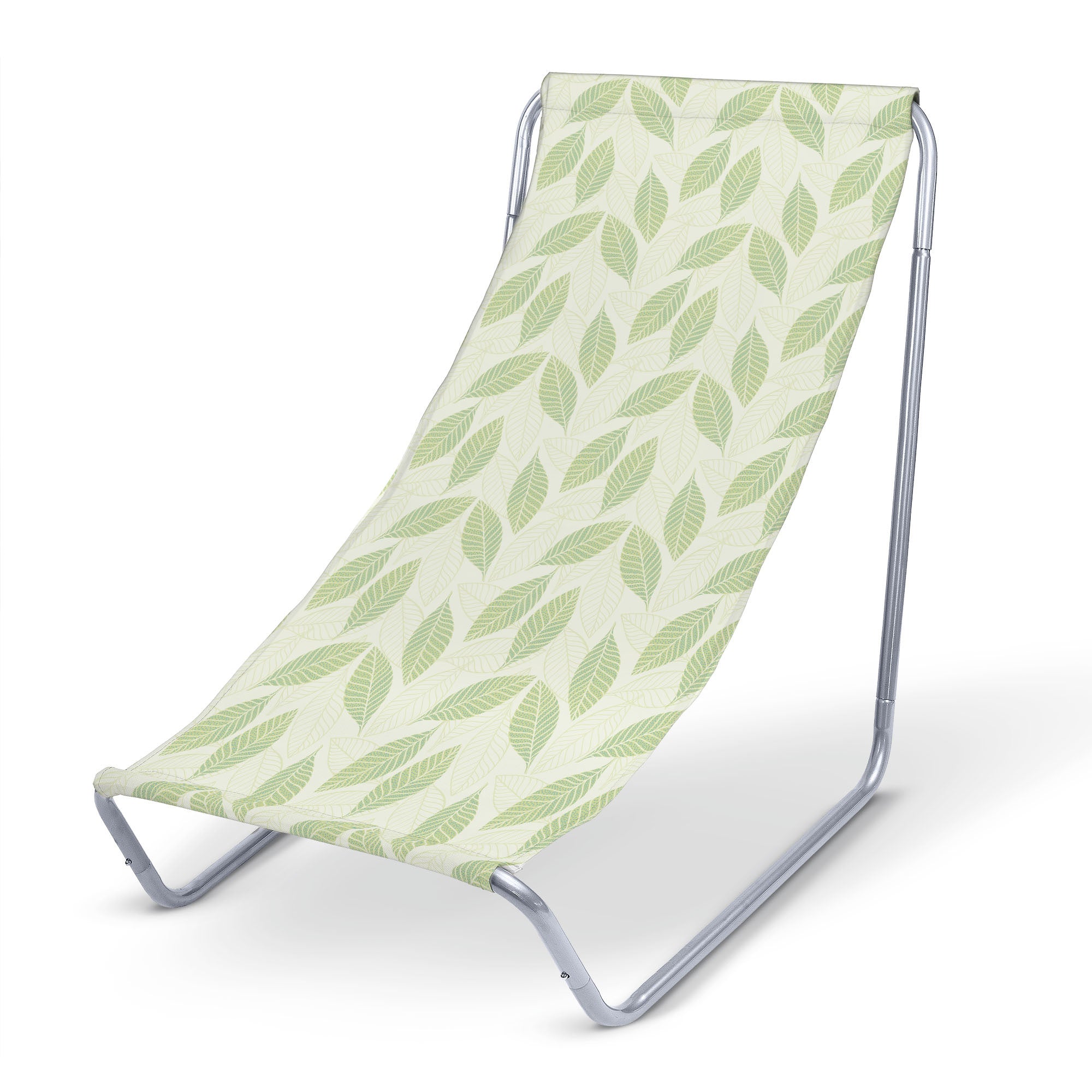 Metal deck chair Light Green Leaves