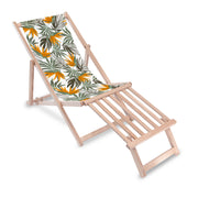 Wooden deck chair with wooden footrest Orange Strelitzia