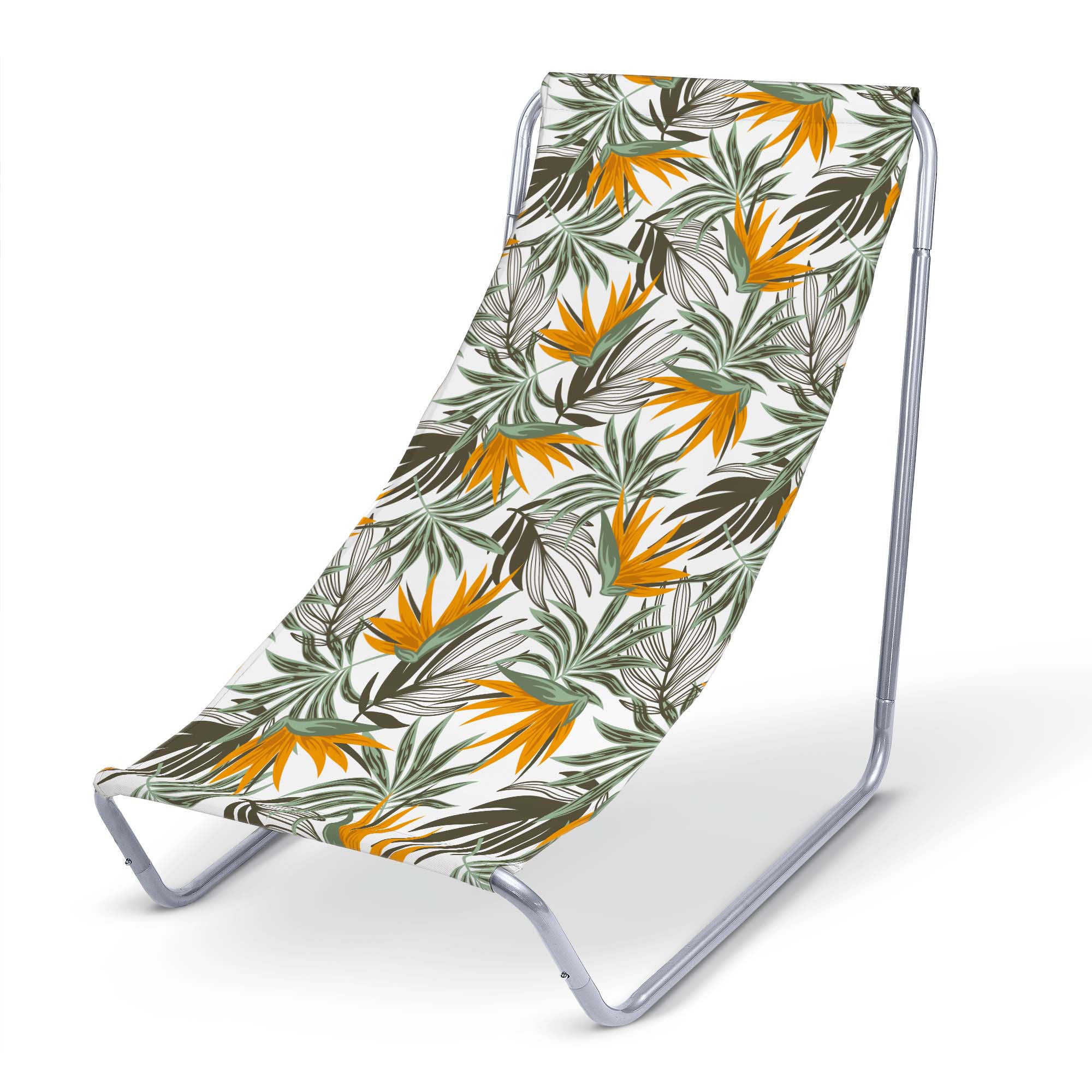 Metal deck chair Orange Strelitzia