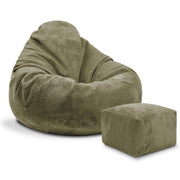 Puf Paradise z Podnóżkiem Dark Olive-S