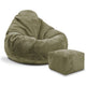 Paradise Hocker mit Fußstütze Dunkle Olive-S