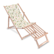 Wooden deck chair with wooden footrest Warm Morning