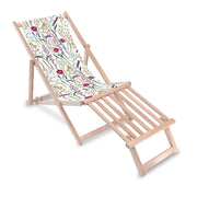 Wooden deck chair with wooden footrest Dried Flowers