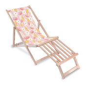 Wooden deck chair with wooden footrest Flowerstore