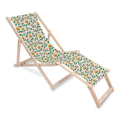 Wooden Deck Chair with Footrest Flower Market
