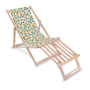 Wooden deck chair with wooden footrest Flower Market