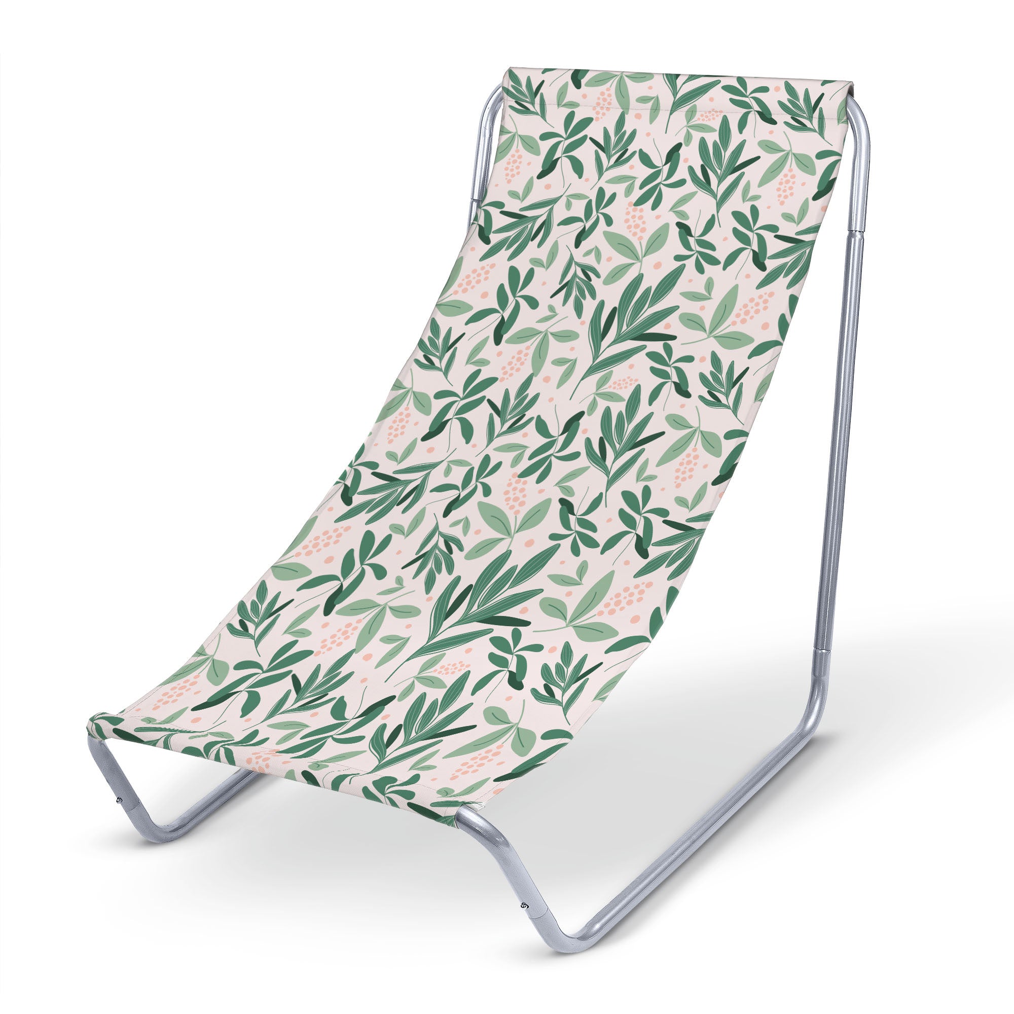 Metal deck chair Olive Leaves on Pink