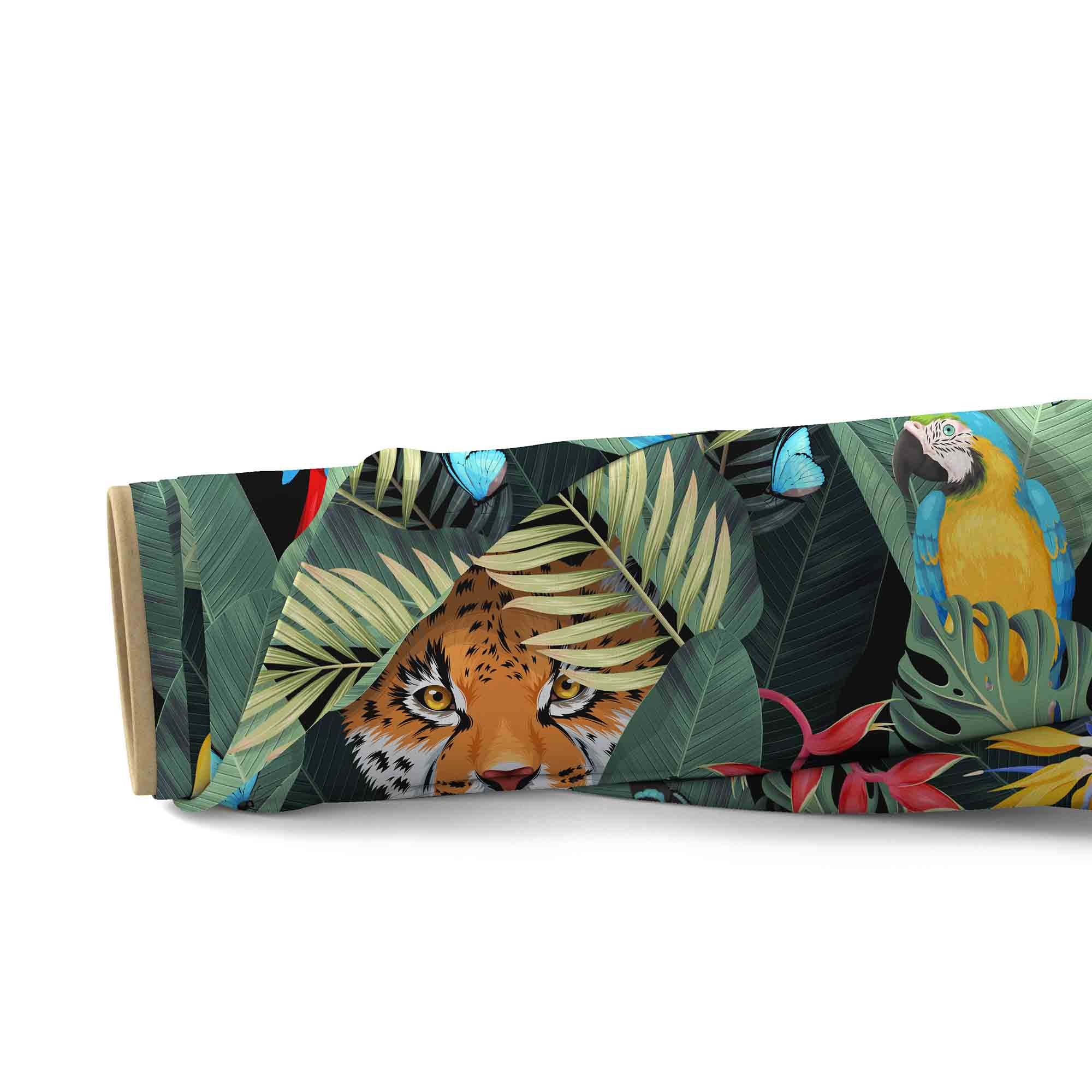 Jaguar And Palm Leaves