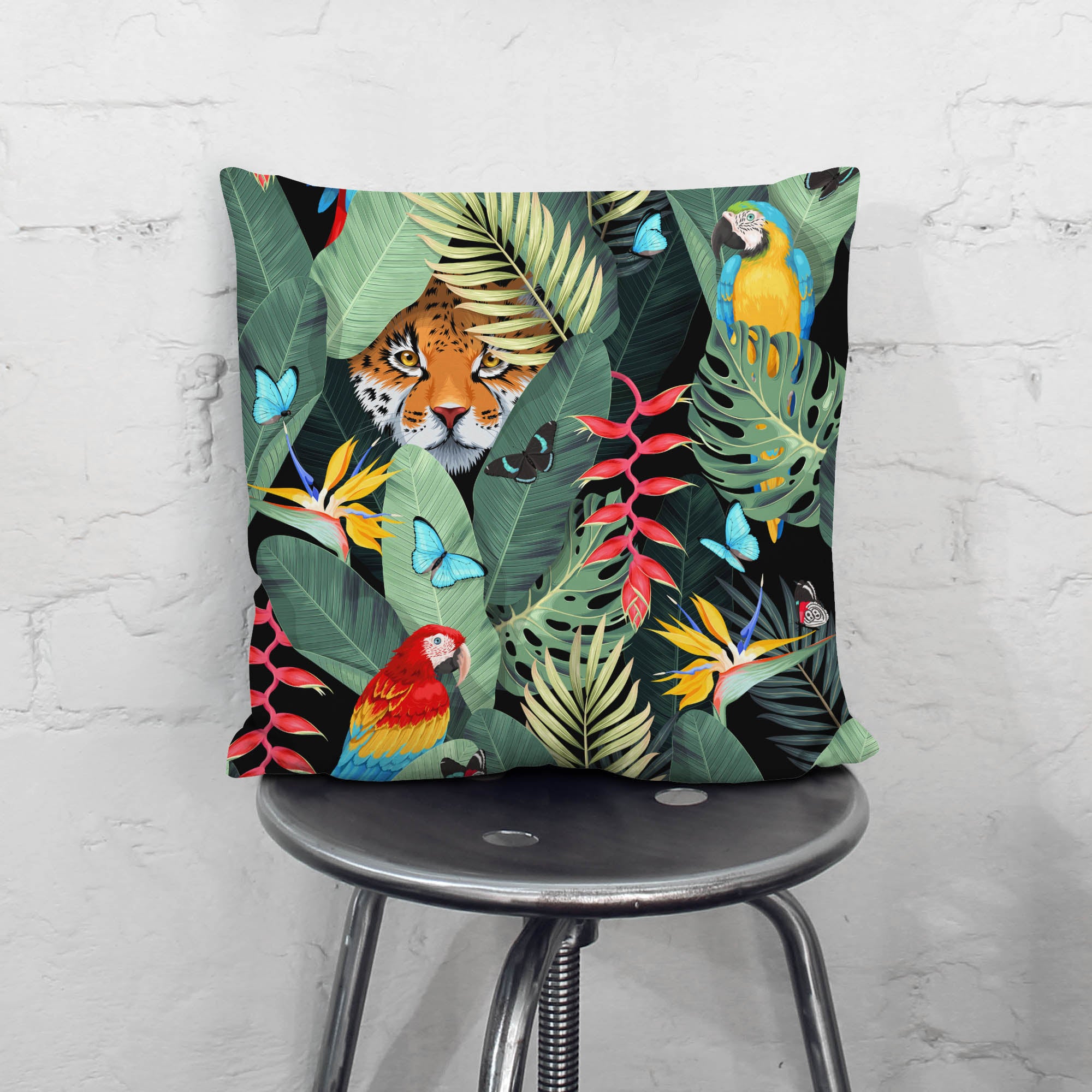 Jaguar And Palm Leaves