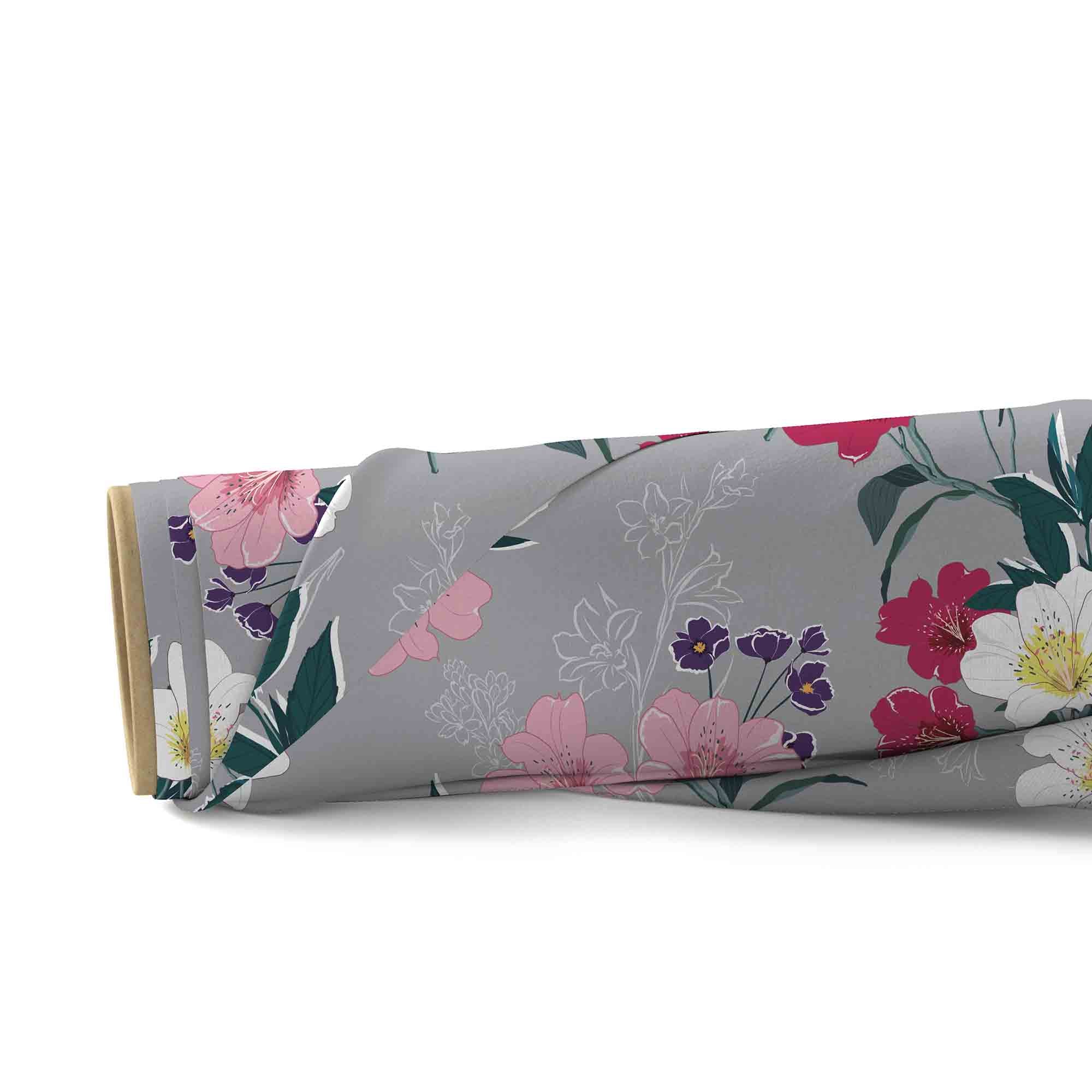 Flowers On A Gray Background