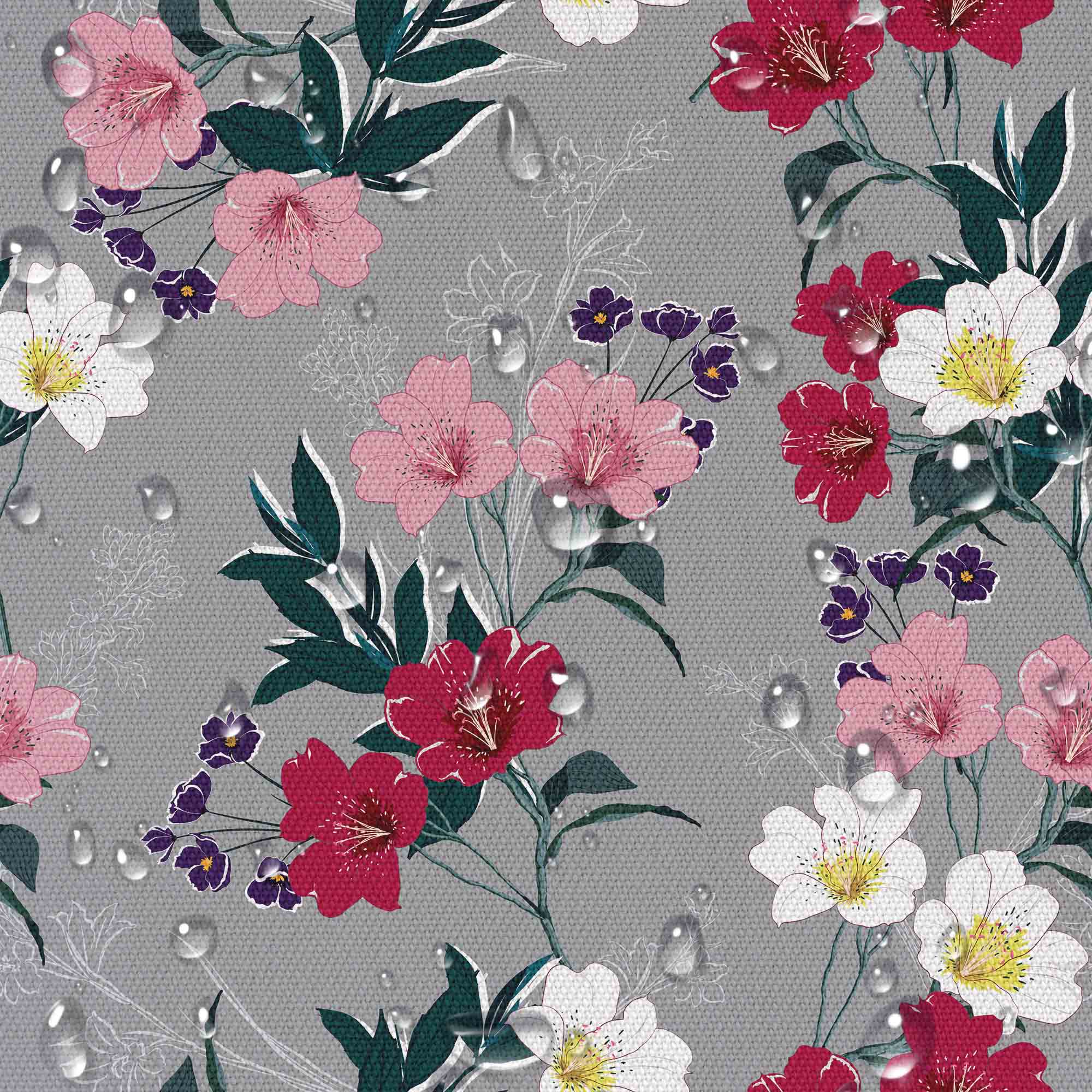 Flowers On A Gray Background