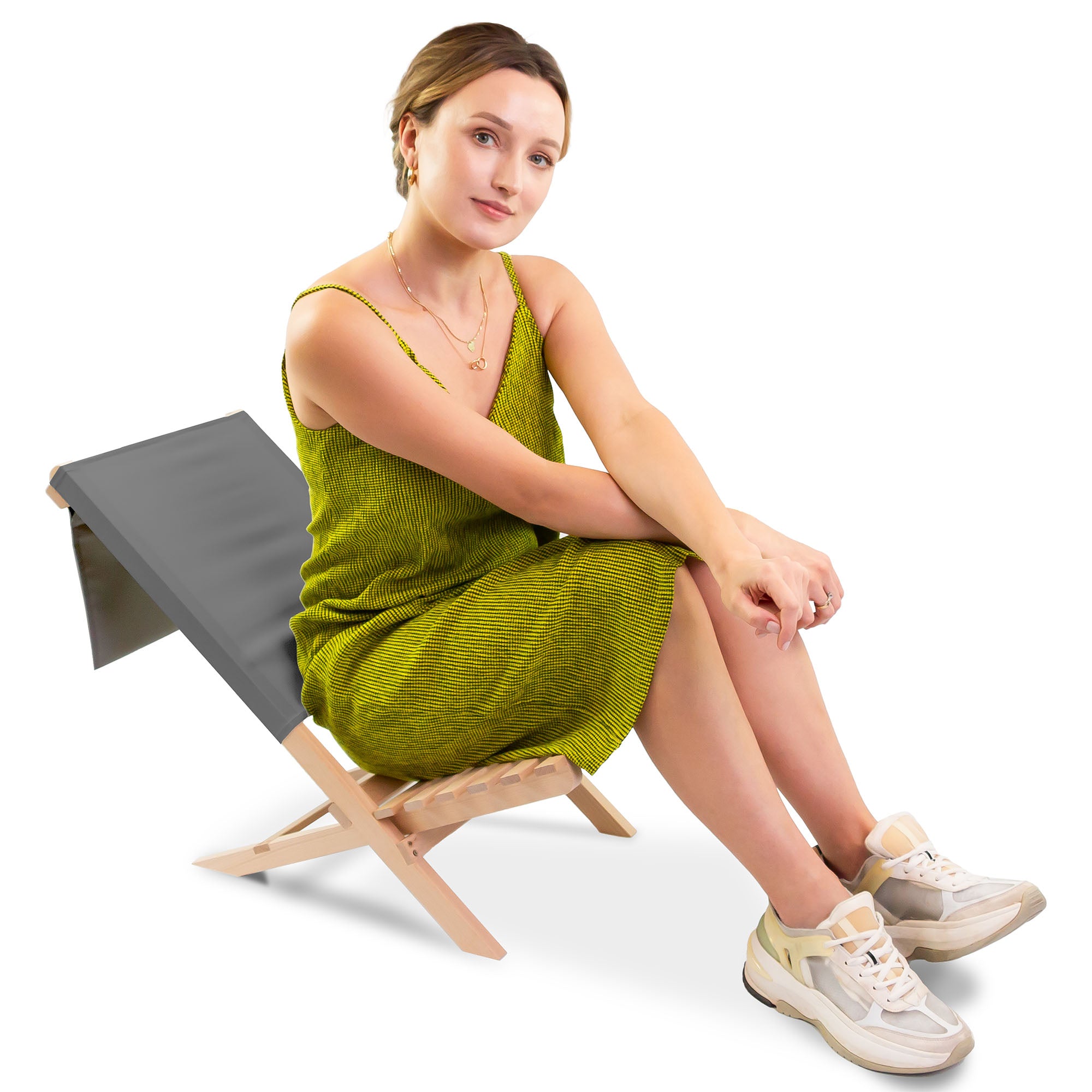 Folding Beach Chair Grey