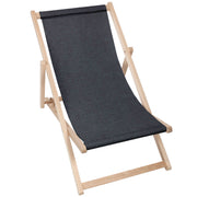 Wooden Deck Chair Linen Imitation Ocean Isle