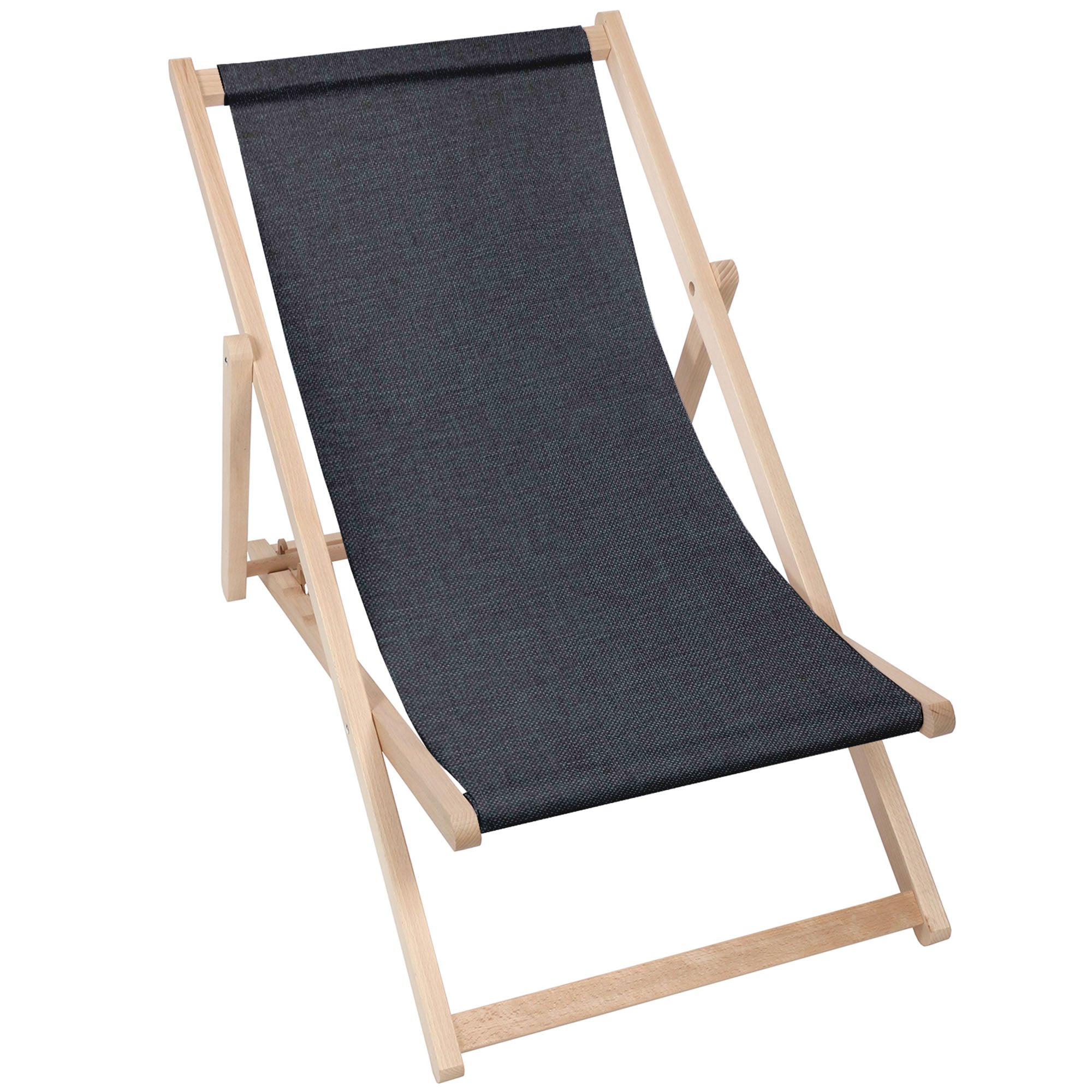 Wooden Deck Chair Linen Imitation Ocean Isle