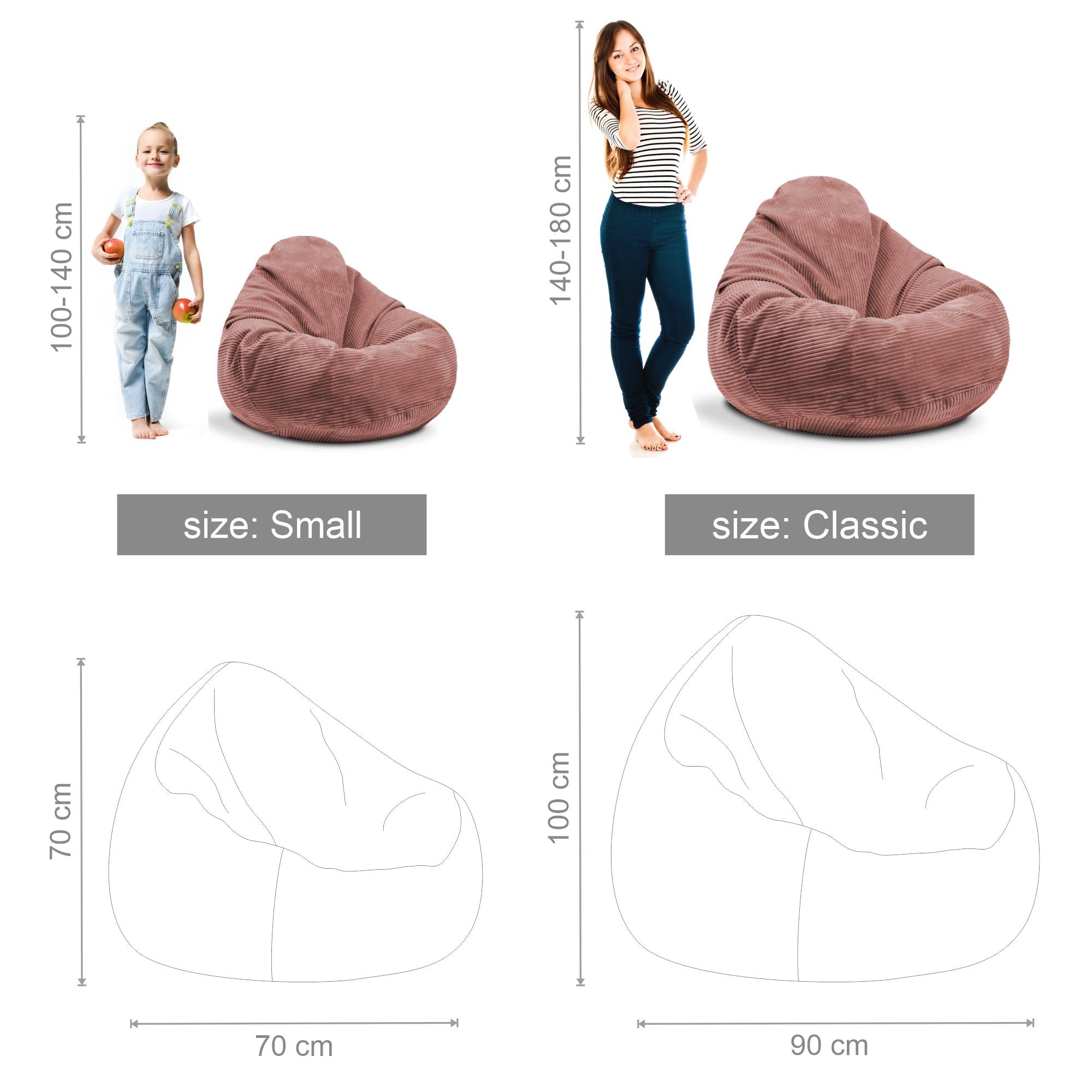 Paradise Pouf with Footstool Ginger Spice-S