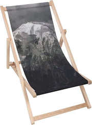 Vintage Wooden Deck Chair Dark Mountains